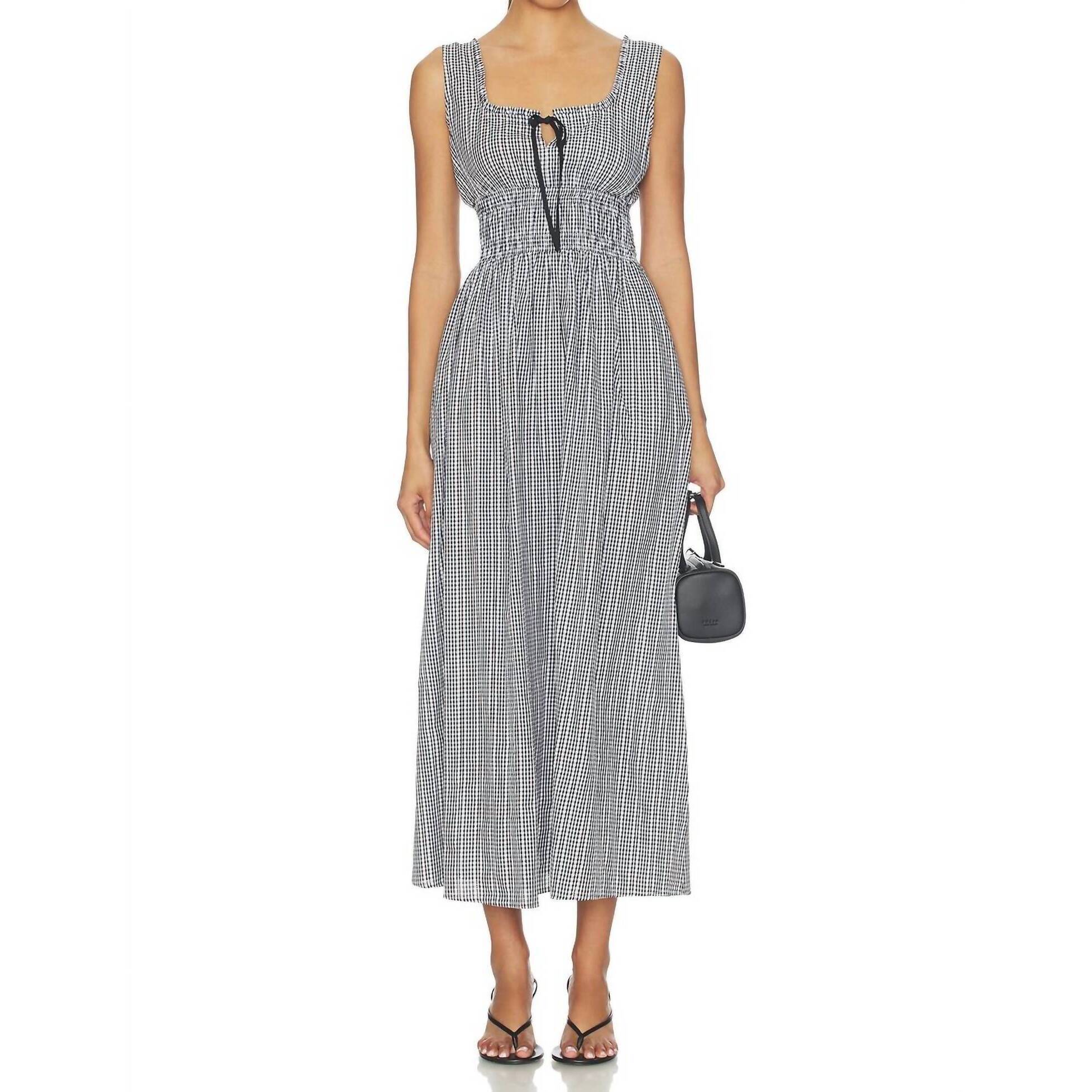 New Rails Jordie Maxi Dress In Gingham Black